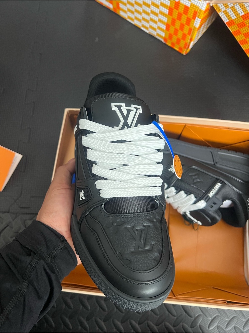 Louis Vuitton Black and White Men’s Low-Top Sneakers